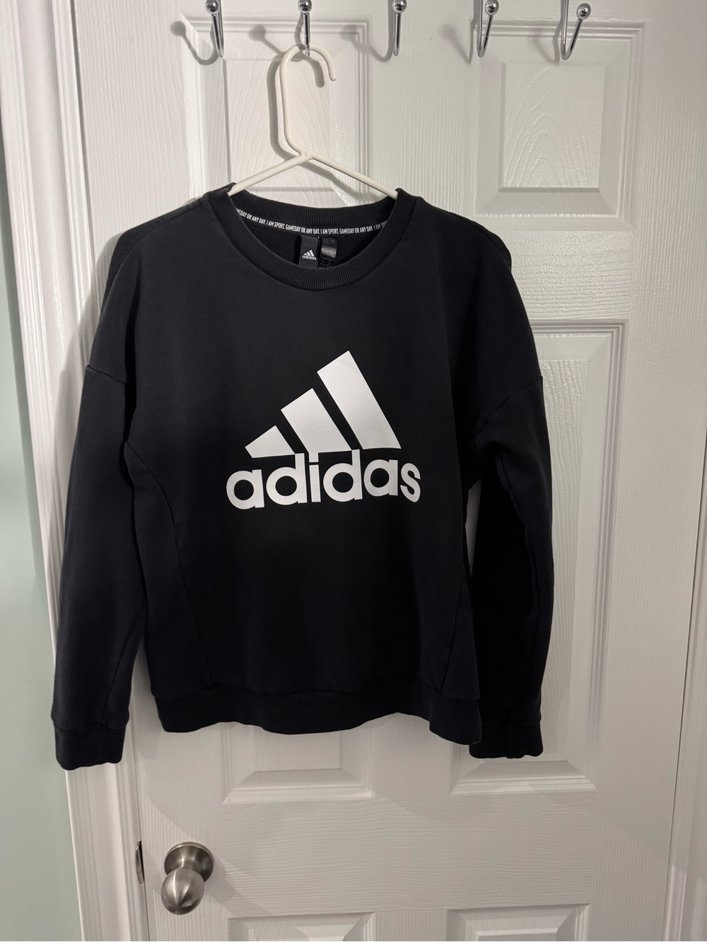Adidas Black Crewneck Sweatshirt with White Logo